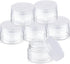 SATINIOR 6 Pack 4 oz Plastic Jars Containers with Lids Wide-mouth Refillable Leakproof Reusable Round Empty Jars for Travel Cosmetic Dry Food Spic...